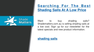 Searching For The Best Shading Sails At A Low Price    Shade Matter
