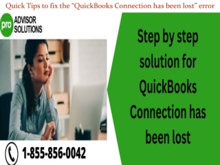 QuickBooks connection has been lost