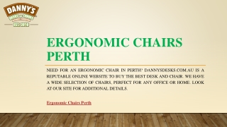 Ergonomic Chairs Perth | Dannysdesks.com.au