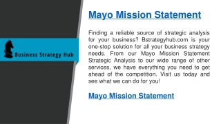 Mayo Mission Statement   Bstrategyhub.com