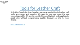 Tools for Leather Craft