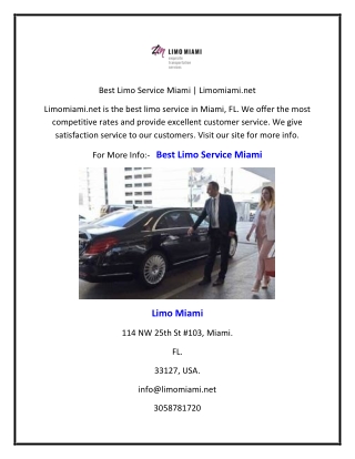 Best Limo Service Miami | Limomiami.net