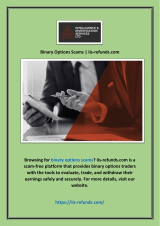 Binary Options Scams | Iis-refunds.com