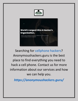Cellphone Hacker | Anonymoushackers.guru