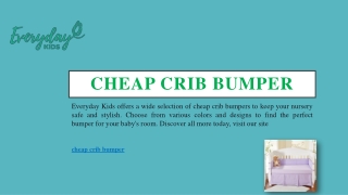 Cheap Crib Bumper | Foreverydaykids.com