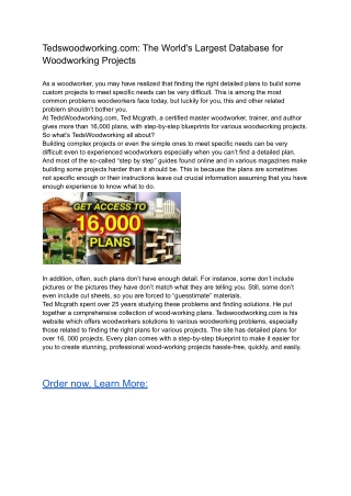 TedsWoodworking Official Site  - Start or expand your woodworking