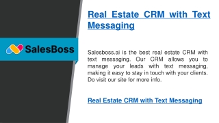 Real Estate Crm With Text Messaging   Salesboss.ai