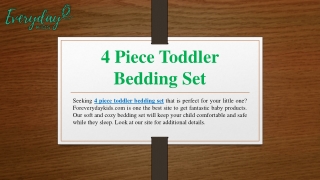4 Piece Toddler Bedding Set | Foreverydaykids.com