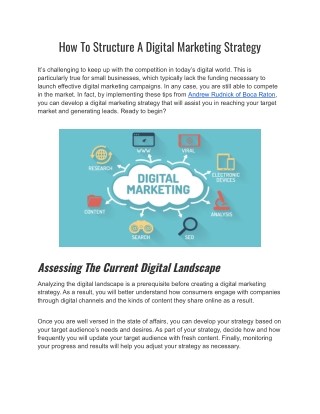 How To Create A Digital Marketing Plan