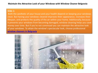 Maintain the Attractive Look of your Windows with Window Cleaner Belgravia