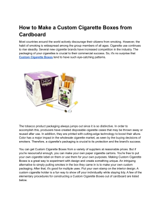 How to Make a Custom Cigarette Boxes from Cardboard
