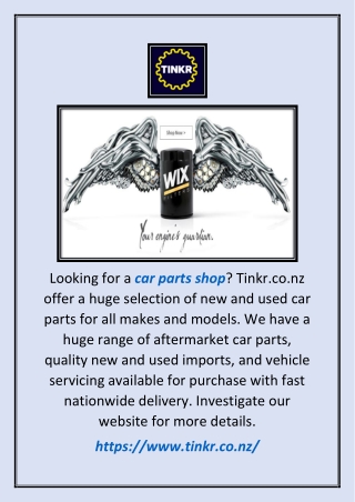 Car Parts Shop | Tinkr.co.nz