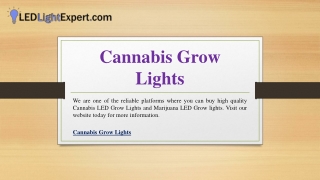 Cannabis Grow Lights | Ledlightexpert.com