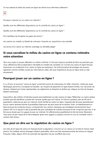 Que sait on sur la régulation du casino en ligne ?