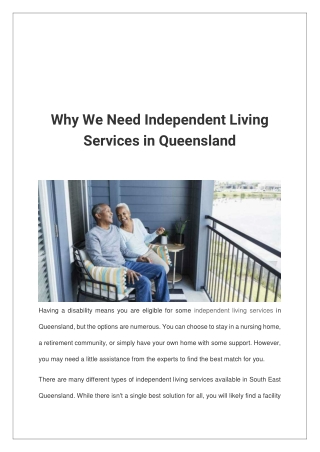 Why We Need Independent Living Services in Queensland