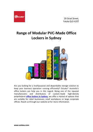 Range of Modular PVC-Made Office Lockers in Sydney