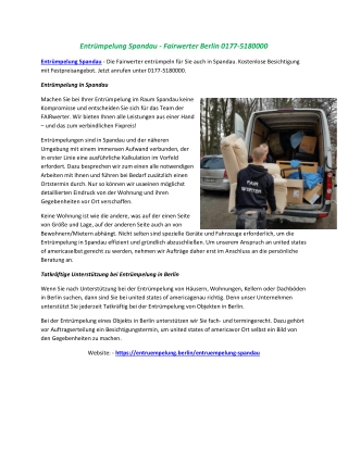 Entrümpelung Spandau - Fairwerter Berlin 0177-5180000
