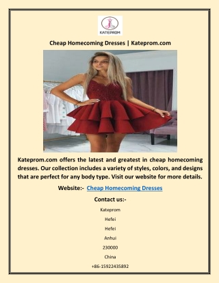 Cheap Homecoming Dresses | Kateprom.com