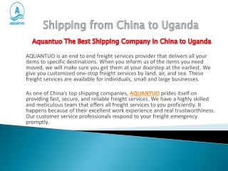 Shipping from China to Uganda