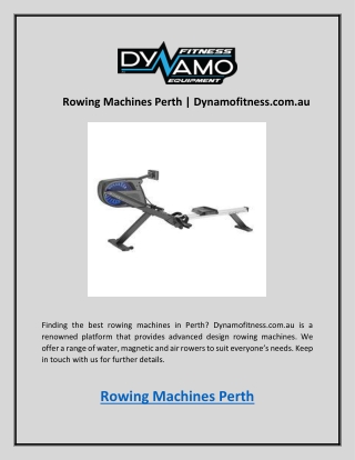 Rowing Machines Perth | Dynamofitness.com.au