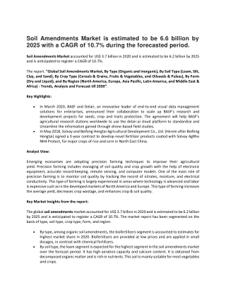 Soil Amendments Market