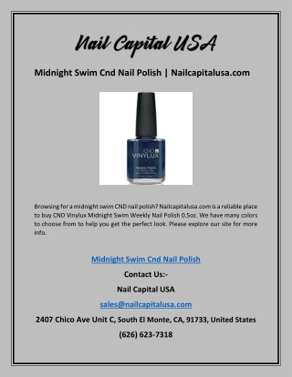 Midnight Swim Cnd Nail Polish | Nailcapitalusa.com