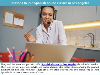 Reasons to join Spanish online classes in Los Angeles