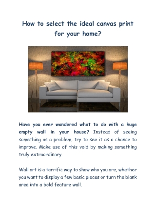 How to select the ideal canvas print for your home - AOAPrint