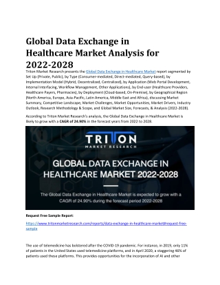 Global Data Exchange in Healthcare Market Analysis for 2022-2028