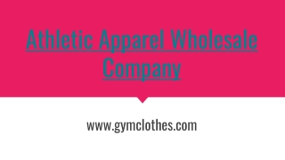 Athletic Apparel Wholesale Manufacturer