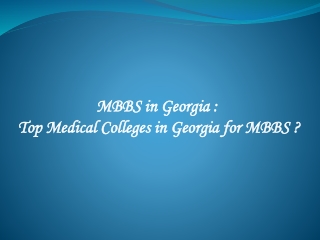 MBBS in Georgia  Top Medical Colleges in Georgia for MBBS