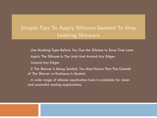 Simple Tips to Apply Silicone Sealant to Stop Leaking Showers