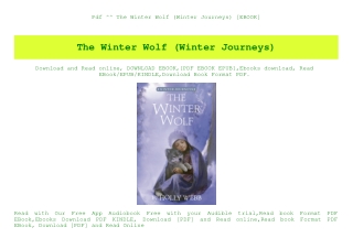 Pdf ^^ The Winter Wolf (Winter Journeys) [EBOOK]