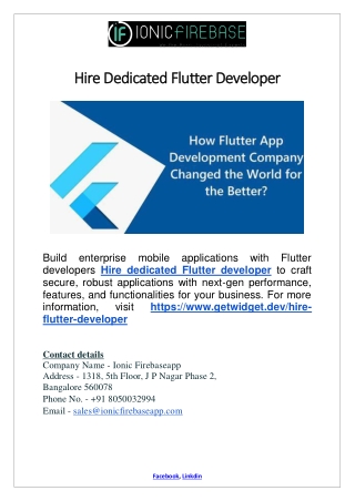 Hire Dedicated Flutter Developer