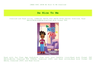 [READ PDF] EPUB Be Nice To Me Download