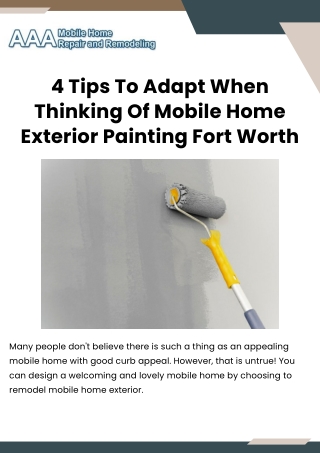 4 Tips To Adapt When Thinking Of Mobile Home Exterior Painting Fort Worth (1)