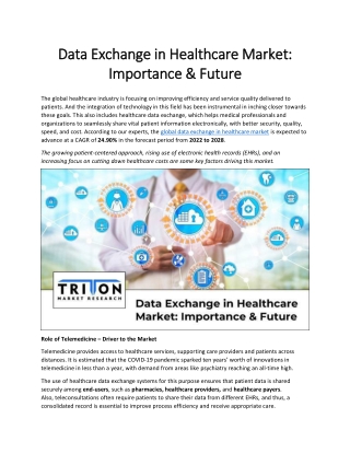 Data Exchange in Healthcare Market: Importance & Future