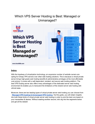 Which VPS Server Hosting is Best: Managed or Unmanaged?