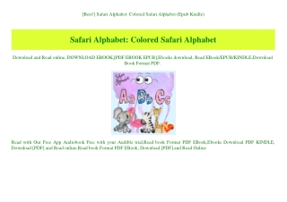 [Best!] Safari Alphabet Colored Safari Alphabet (Epub Kindle)