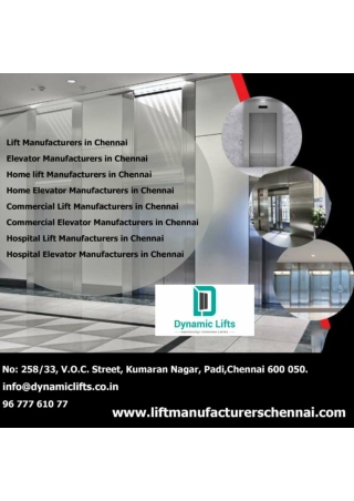 Elevator Manufacturers in Chennai