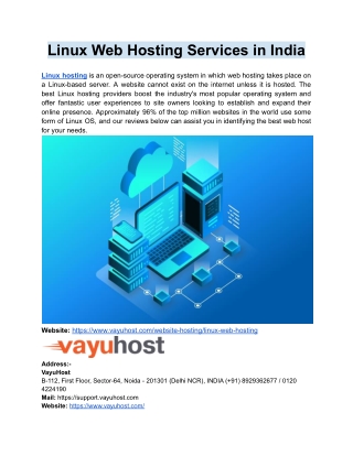 Linux Web Hosting Services in India