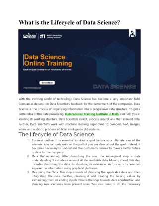 What is the Lifecycle of Data Science