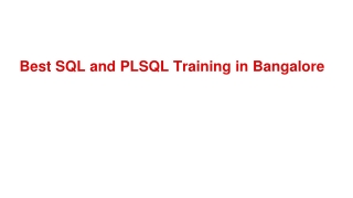 Best SQL and PLSQL Training in Bangalore