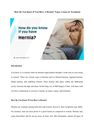 How Do You Know If You Have A Hernia