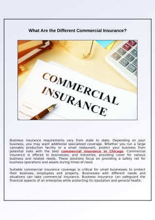 What Are the Different Commercial Insurance?