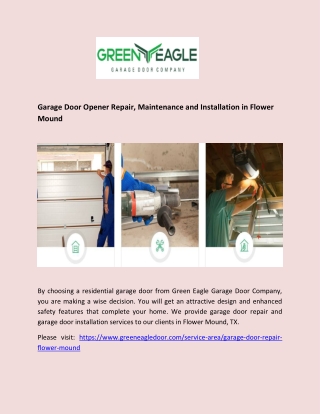 Garage Door Opener Repair, Maintenance and Installation in Flower Mound