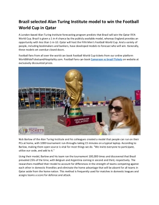 Brazil selected Alan Turing Institute model win the FIFA World Cup in Qatar