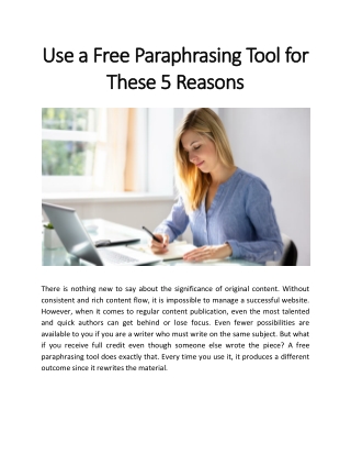 Use a Free Paraphrasing Tool For These 5 Reasons