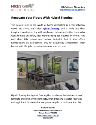 Renovate Your Floors With Hybrid Flooring