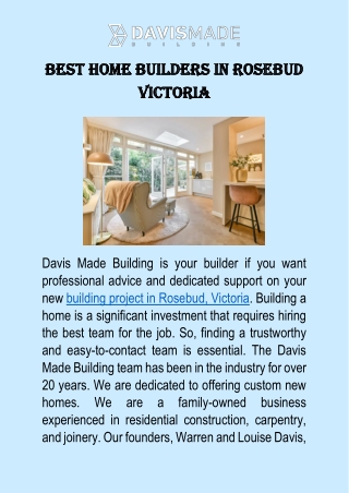 Best Home Builders in Rosebud Victoria